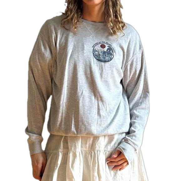 Brandy Melville Sweaters - Brandy Melville Grey Graphic Golden Coast Sweater